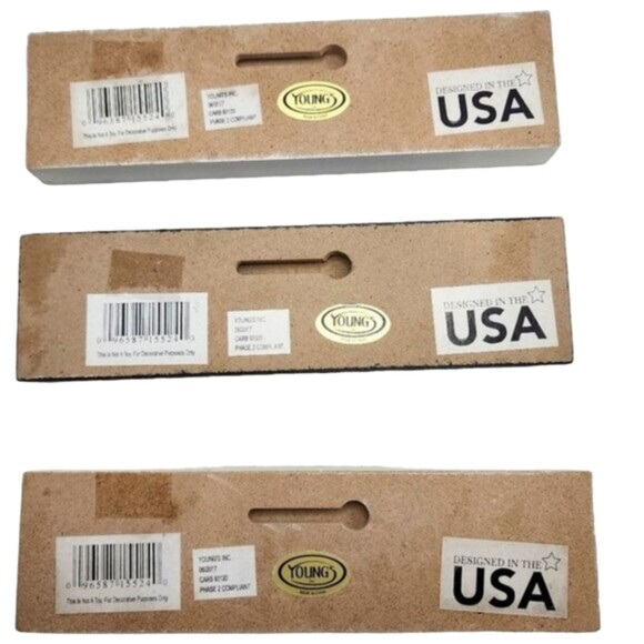 Young's Kitchen Themed Black & Beige Hang/Stand Plaque Trio 7"X2X"0.75" Each - Picture 3 of 8